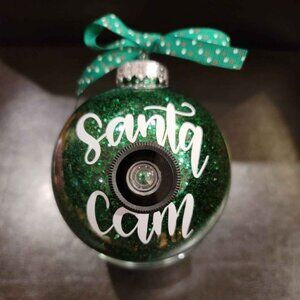 Santa's Always Watching Santa Cam Hand Crafted ornament
